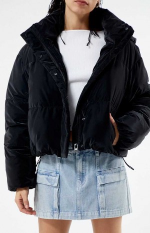 Dámské Bundy PacSun Puffer Černé | 47MQAWVLC