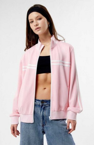 Dámské Bundy PacSun Stripe Mock Neck Track Světle Růžové | 42IBUEFYX