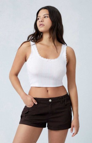 Dámské Kalhoty PacSun Brown Low Rise Cargo Hnědé | 09DGKNLOF