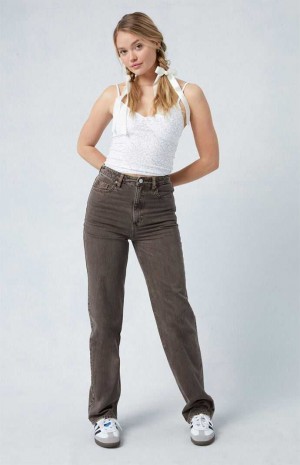 Dámské Kalhoty PacSun Eco Brown '90s Boyfriend Hnědé | 82LHMZDOF