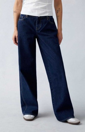 Dámské Kalhoty PacSun Eco Dark Indigo Low Rise gy Indigo | 47RYLDSUF