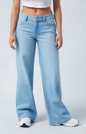 Dámské Kalhoty PacSun Eco Light Blue Low Rise gy Indigo | 47ZEVKWPG