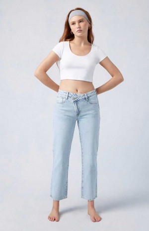 Dámské Kalhoty PacSun Eco Light Indigo '90s Rovný Leg Indigo | 19SNGKWJD