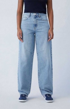 Dámské Kalhoty PacSun Eco Light Indigo Barrel Indigo | 61AHKLWQF