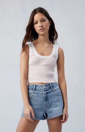 Dámské Kalhoty PacSun Eco Light Indigo Frayed High Waisted Denim Festival Indigo | 03YOZIFRE