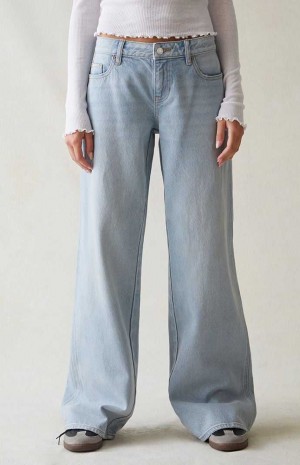 Dámské Kalhoty PacSun Eco Light Indigo Low Rise gy Indigo | 21BKARHWV