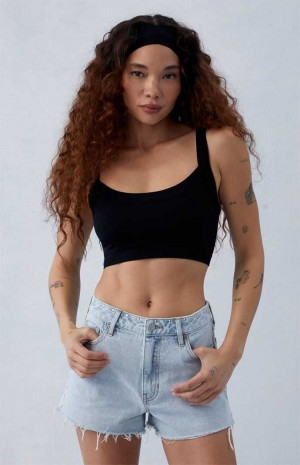 Dámské Kalhoty PacSun Eco Light Indigo Ripped Studded High Waisted Denim Festival Indigo | 72GLXNVPI