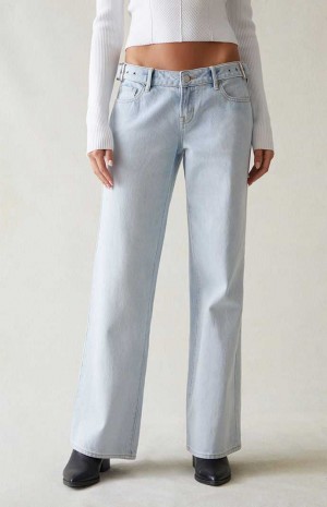 Dámské Kalhoty PacSun Eco Light Indigo ed Široké Leg Světle Indigo | 29WCTHPLM