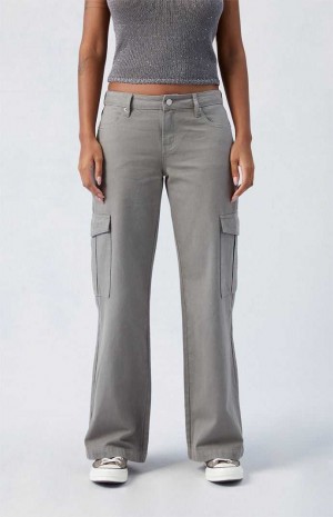 Dámské Kalhoty PacSun Eco Sage Low Rise gy Široké Leg Cargo Olivy Zelené | 13PBEAVLN