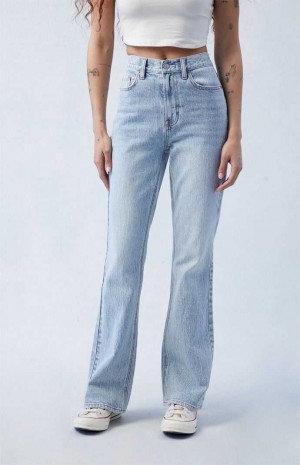 Dámské Kalhoty PacSun Eco Stretch Light Indigo High Waisted Bootcut Indigo | 80BKNTHUV