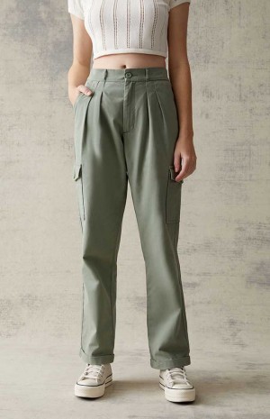 Dámské Kalhoty PacSun Green Cargo Zelene | 10YGMDFTP