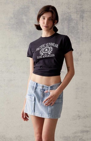 Dámské Kalhoty PacSun Light Blue Denim Cargo Mini Skirt Světle Indigo | 60EDUYJRL