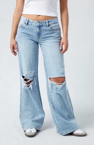 Dámské Kalhoty PacSun Medium Blue Low Rise gy Indigo | 45NPKAOBX