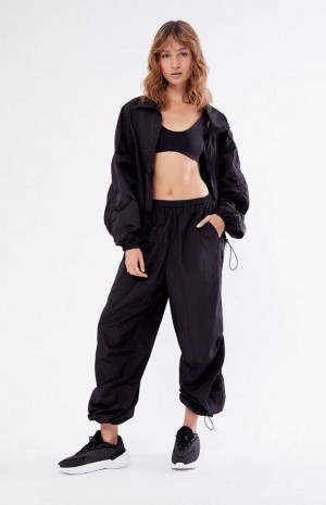 Dámské Kalhoty PacSun Ruched Shine gy Černé | 79ZIMJYNS