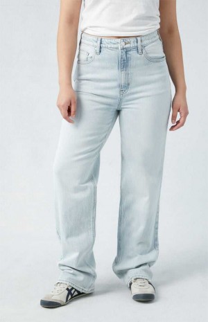 Dámské Kalhoty PacSun Stretch Light Indigo Curve '90s Boyfriend Indigo | 21LQTYORJ