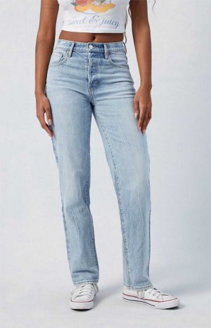 Dámské Kalhoty PacSun Stretch Light Indigo Dad Indigo | 23HLVGOXR