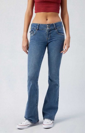 Dámské Kalhoty PacSun Stretch Medium Indigo Low Rise Bootcut Indigo | 89NHCIZOE