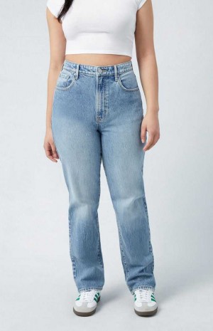 Dámské Kalhoty PacSun Stretch Medium Indigo Curve Dad Indigo | 92WCYLXTK