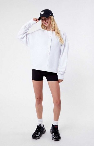 Dámské Mikiny PacSun Fireside Easy Henley Bílé | 14SWKXEIG