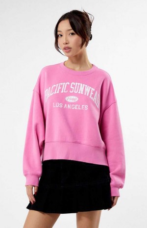 Dámské Mikiny PacSun Vintage Pacific Sunwear Cropped Crew Neck Fialové | 69POEGRWM