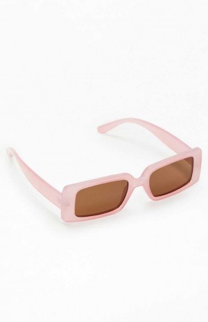 Dámské Sluneční Brýle PacSun Pink Square Plastický Růžové | 69QMDNFJH