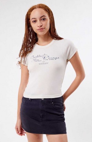 Dámské Topy PacSun Cocktail Lounge Raglan Bílé | 18WDCTLZP