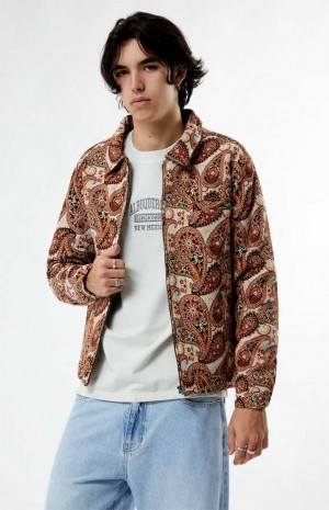 Pánské Bundy PacSun Jacquard Paisley Gas Hnědé | 42TENDIRP