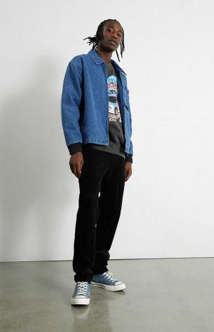 Pánské Kalhoty PacSun Black Corduroy Slim Chino Černé | 93RGTAQJI