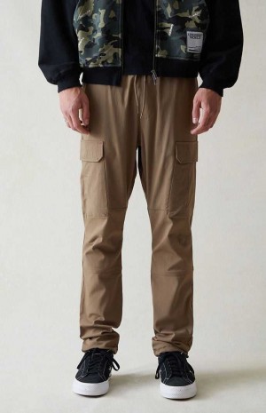 Pánské Kalhoty PacSun Brown Performance Atletické Slim Cargo Hnědé | 65QYCZSMK