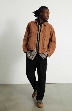 Pánské Kalhoty PacSun Eco Black Corduroy Carpenter Černé | 59WYQVGZT