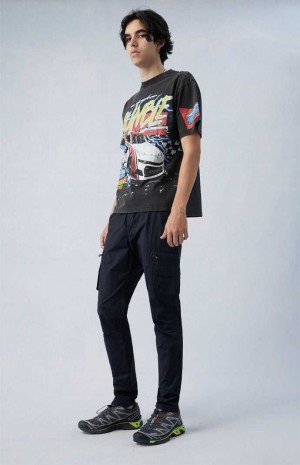Pánské Kalhoty PacSun Eco Stretch Black Slim Cargo Černé | 18HEWODYP
