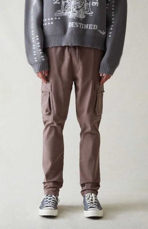 Pánské Kalhoty PacSun Eco Stretch Platene Taupe Slim Cargo Šedé Hnědé | 69LHKXCYN