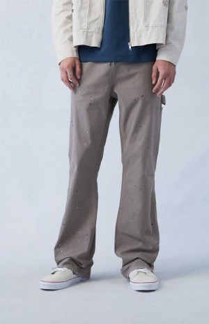 Pánské Kalhoty PacSun Eco Stretch Platene Khaki Slim Bootcut Šedé Hnědé | 42RKTLUVB