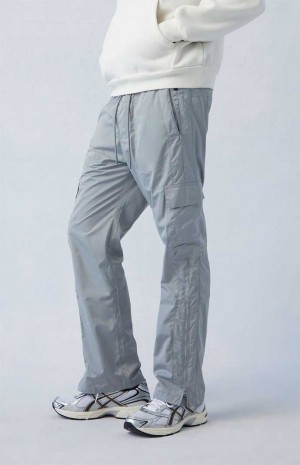 Pánské Kalhoty PacSun Gray Nylon Rovný Cargo Šedé | 43LZBTSFG