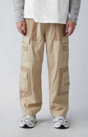 Pánské Kalhoty PacSun Khaki Platene gy Cargo Hnědožlutý | 40BMZSCUW