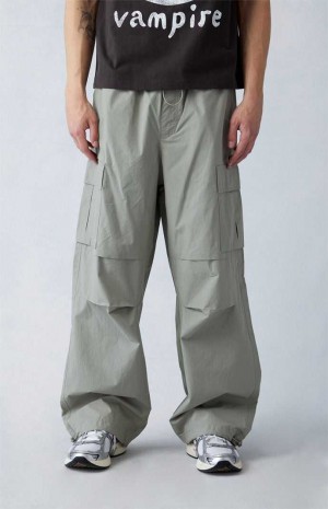 Pánské Kalhoty PacSun Olive Platene Parachute Olivy Zelené | 30OPTLWNM