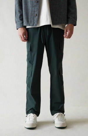 Pánské Kalhoty PacSun Performance Green Rovný Cargo Tmavě Zelene | 38JQNVWGX