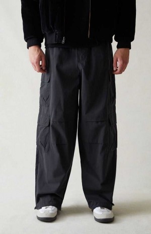 Pánské Kalhoty PacSun Platene Black Parachute Černé | 43LIRWHAJ