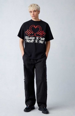 Pánské Kalhoty PacSun Platene Black gy Cargo Černé | 98ABEIMSL