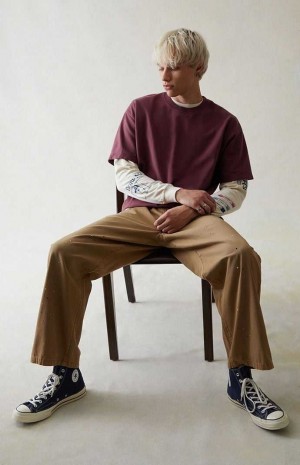 Pánské Kalhoty PacSun Platene Khaki Workwear Chino Hnědožlutý | 41KSYXMBZ