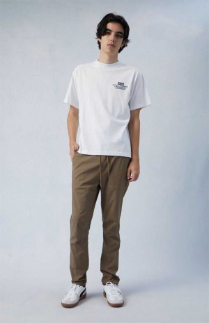 Pánské Kalhoty PacSun Stretch Performance Brown Slim Hnědé | 95GWIZMVK