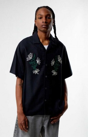 Pánské Košile PacSun Caviar Oversized Camp Černé | 27MEROHWN