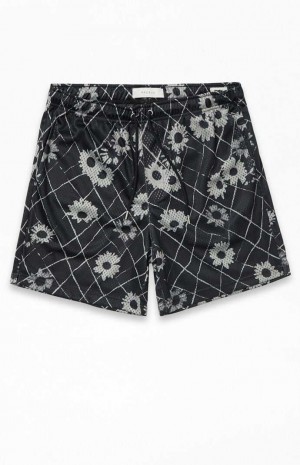 Pánské Kraťasy PacSun Printed Mesh Basketball Černé | 90DKMPNST