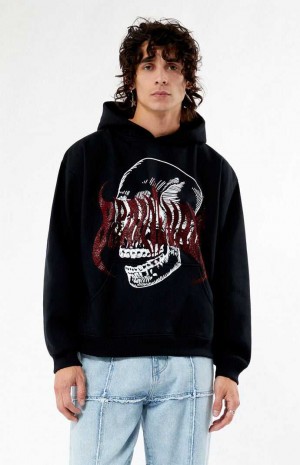 Pánské Mikina s Kapucí PacSun Beware Černé | 59QENMZXG