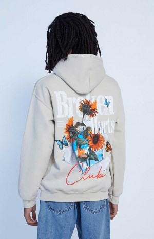 Pánské Mikina s Kapucí PacSun Broken Hearts Club Hnědé | 47MLQPDBJ