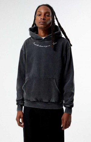 Pánské Mikina s Kapucí PacSun Forever Script Černé | 72PNOIUMA