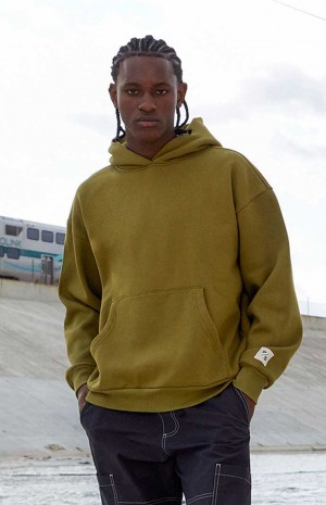 Pánské Mikina s Kapucí PacSun Green Solid | 96ZPXTLGY