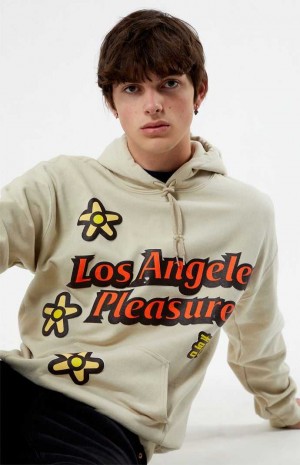 Pánské Mikina s Kapucí PacSun Los Angeles Pleasure Krém | 24ZXDGPCR