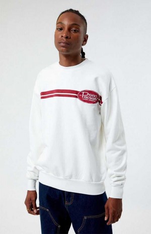 Pánské Mikiny PacSun 1980 Block Badge Crew Neck Bílé | 61OMPZTYH
