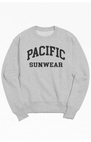 Pánské Mikiny PacSun Heather Grey Pacific Sunwear Crew Neck Šedé | 74PSZFAGB